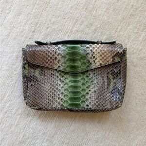Genuine Python Leather Flap Clutch!